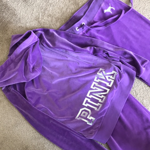 Vintage Vs Pink plush velour tracksuit set - Picture 10 of 16